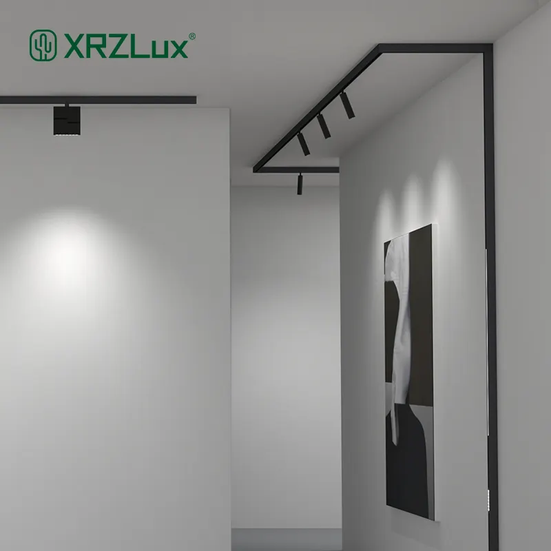 XRZLux système de piste magnétique monté en Surface 1M DC 24V rail en aluminium Led projecteurs de plafond pour salon éclairage intérieur fixe