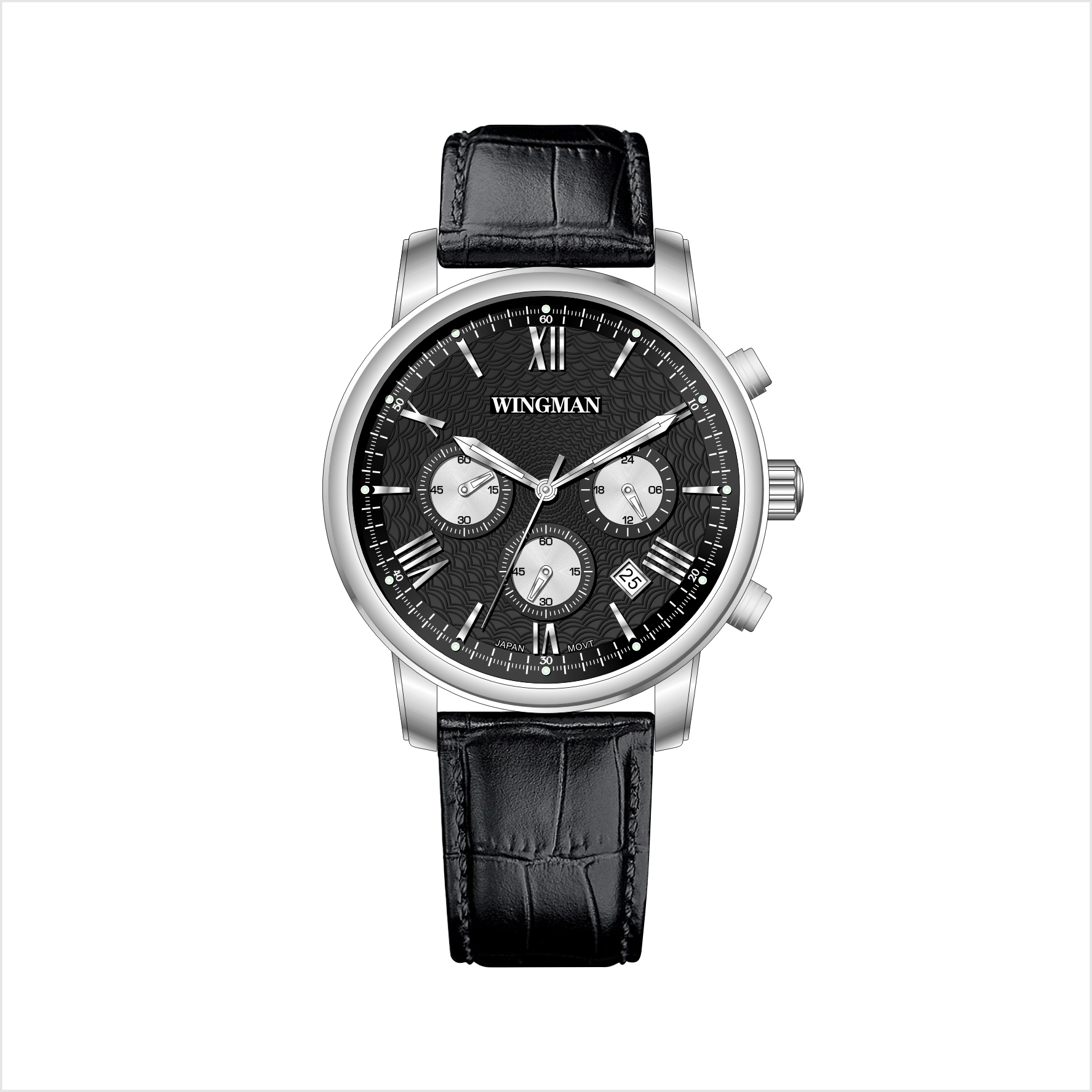 Cadran noir boîtier argenté