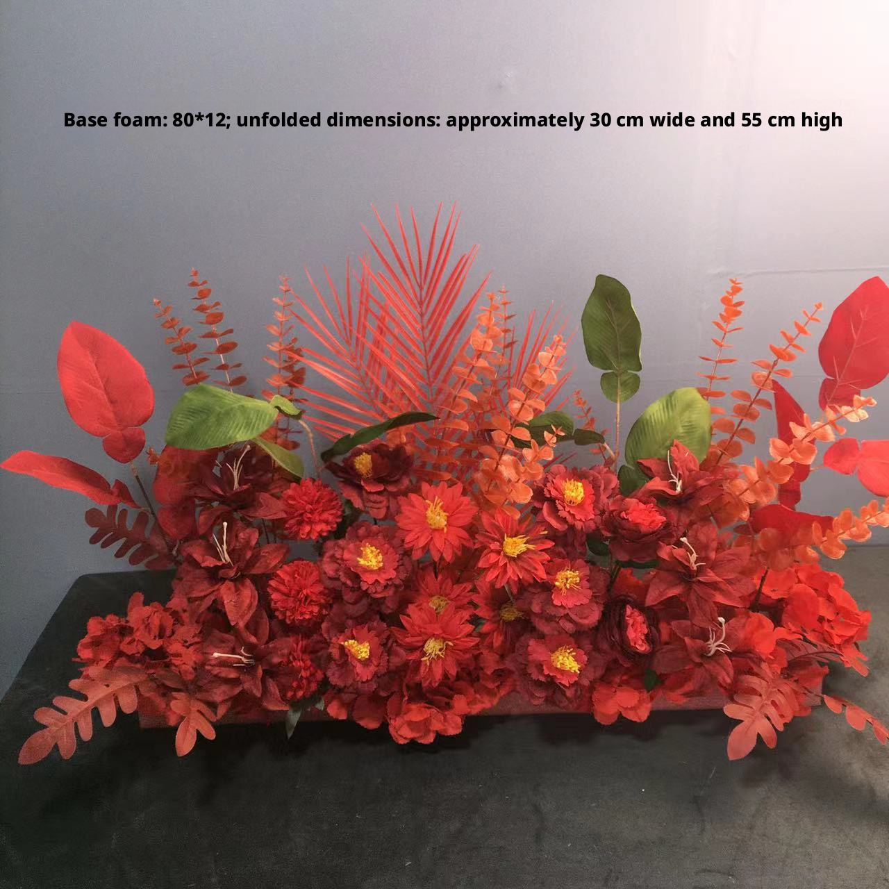13# Scattered red with green floral pattern