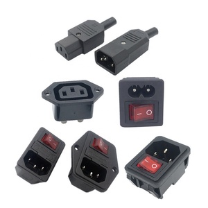 IEC320C8スイッチとソケット赤の電気ACソケットはロッカースイッチを示します埋め込まれた2ピンオス電源ソケット - Product Image 1