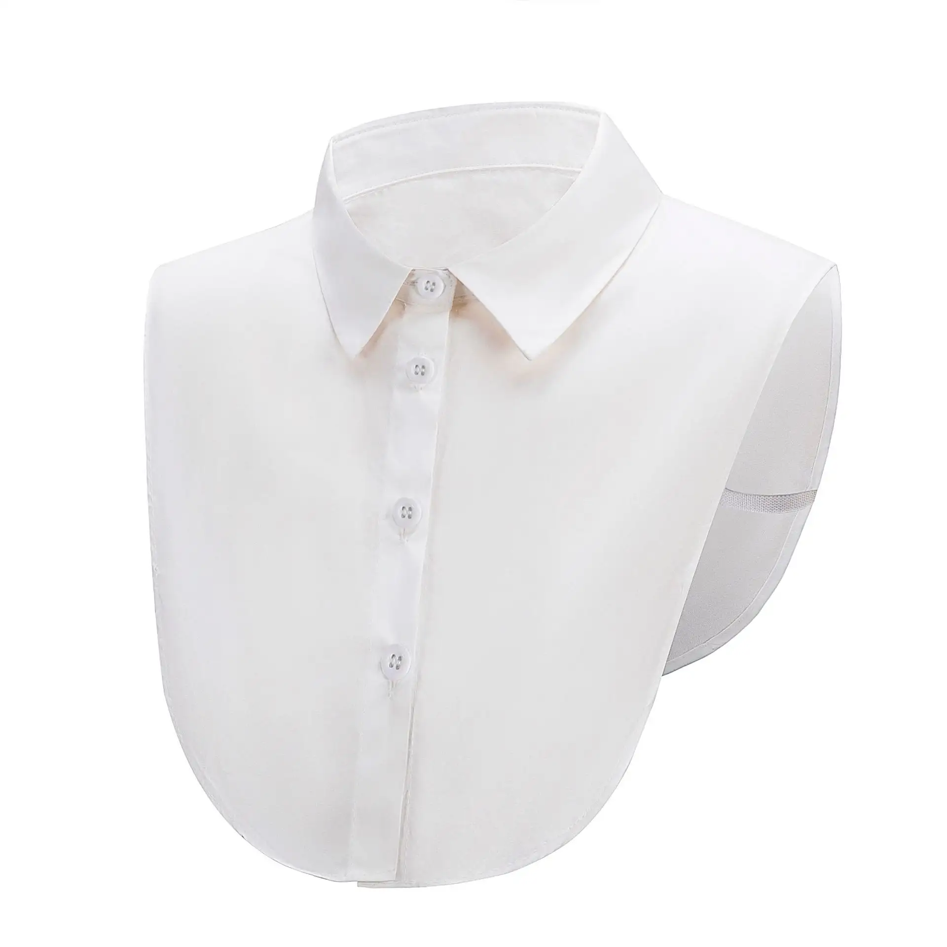 Camisa de cuello falso para hombres y mujeres, Camisa de algodón versátil, de moda, con forro falso, color blanco puntiagudo