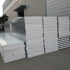 现代50毫米EPS外部金属壁板，用于房屋仓库PU XPS PIR铝泡沫芯当代夹芯板