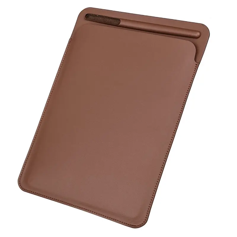 Pelindung kulit PU ramping portabel, sarung lengan Laptop dengan tempat Slot Stylus pensil