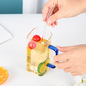 Household Glass <strong>Cup</strong> Mug Double-layer High Borosilicate Coffee Breakfast Double-layer <strong>Cup</strong> with Handle - Product Image 4
