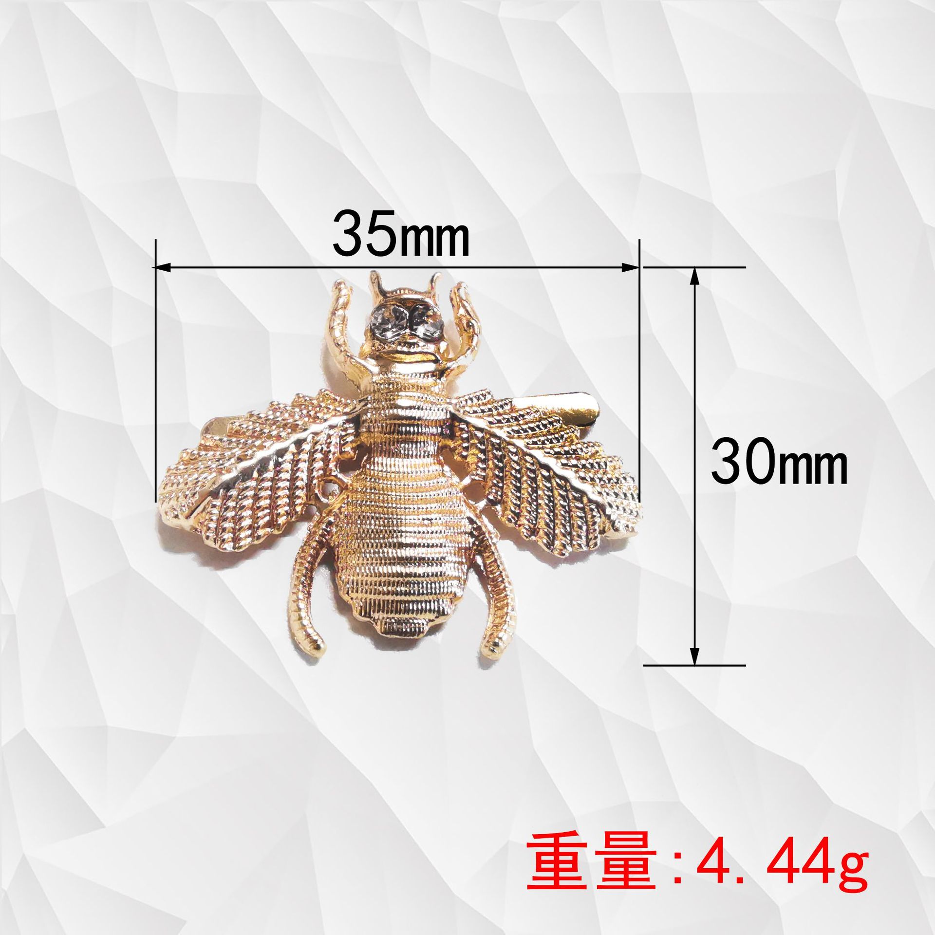 ML0071 Eye-shaped Rhinestone Bee Clip