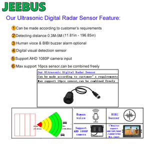 Sistema de Sensor de estacionamiento de vehículos pesados, Sensor de detección de obstáculos ciegos de coche de respaldo con sistema de cámara de marcha atrás con Monitor de 7 pulgadas