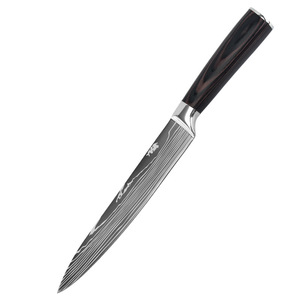 Yüksek kaliteli çok fonksiyonlu şam çelik şefin bıçak seti ahşap saplı özelleştirilebilir OEM mutfak bıçağı - Product Image 5