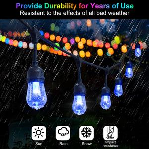 Hanging 48FT Color Changing Remote Control Outdoor 16 Color LED String Lights - Product Image 6