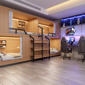 Современный стиль, экономия пространства, Звукоизолирующая кровать, роскошная капсула, отель и взрослый хостел, деревянная панель, дизайн - Product Image 5