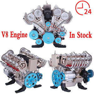 TECHING V8 Metal motor 1/3 DIY motor mekanik Model bilim deney fizik stokta eğitici oyuncak hediye - Product Image 2