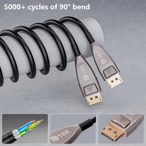 OEM ODM 16K 8K 60Hz 4K 144Hz Fiber Optical Displayport Display Port 2.1 2.0 1.4 Cable 80Gbps 2.1 DP to DP Cable High Quality