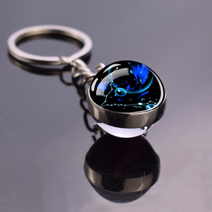 発光12星座両面カボションガラスボールキーリングパーソナライズされたギフト夜に光る干支キーホルダー - Product Image 4