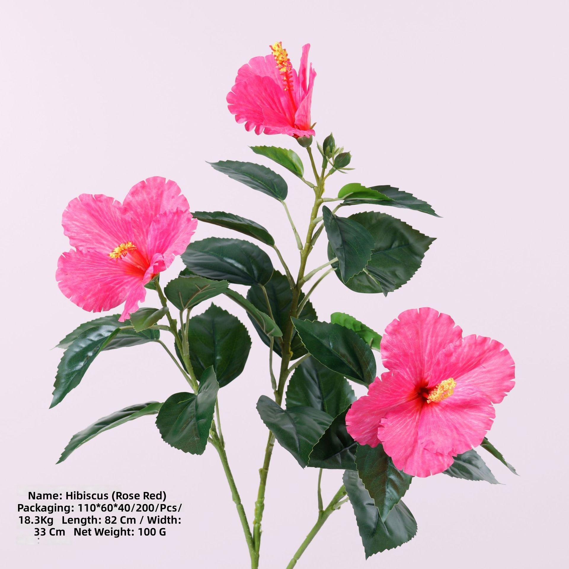 rose red Hibiscus flower 82cm