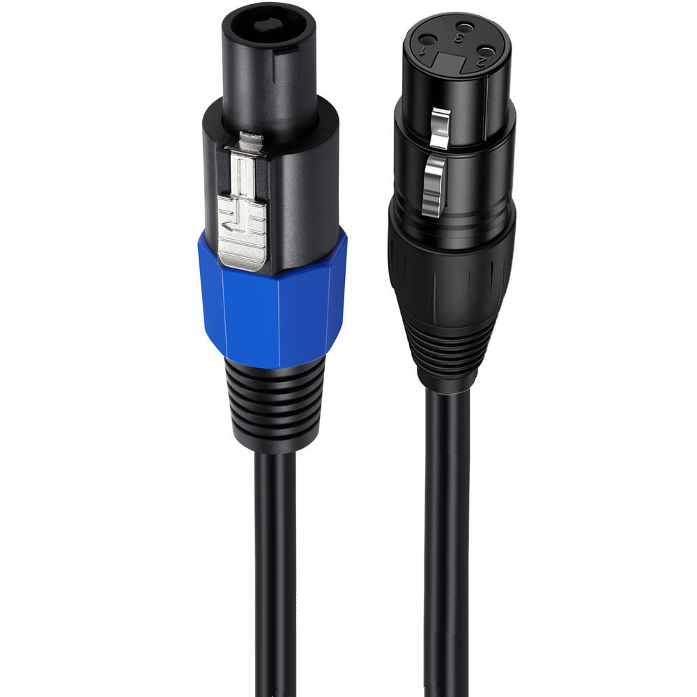 Black XLR Female To Speakon