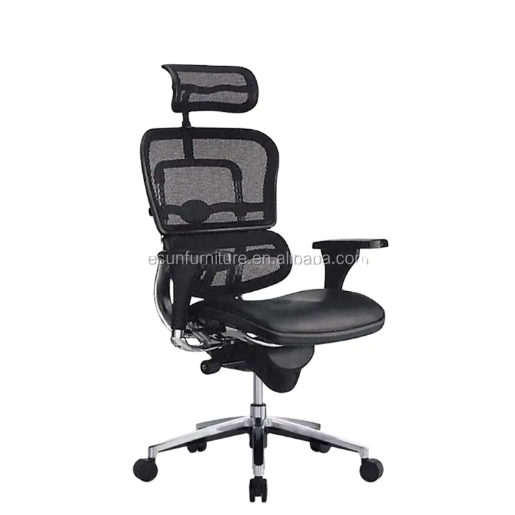 Silla ergonómica de oficina de malla negra, muebles de oficina, venta