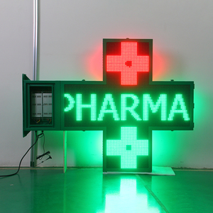 Logotipo de Cruz de farmacia LED personalizado P10 Pantalla de dos colores roja y verde para exteriores Pantalla LED de instalación fija de farmacia impermeable - Product Image 5