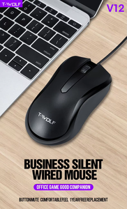 Prezzo di fabbrica VONN silenzioso/Audio sottile V12 ufficio Business Mouse per ufficio cavo esteso con Mouse ottico USB per Laptop Desktop - Product Image 2