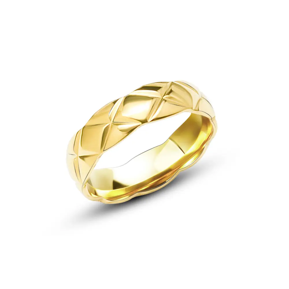 Anillo ancho de acero inoxidable chapado en oro para hombre y mujer, joyería personalizada de 6mm, 9mm, 18K, venta al por mayor