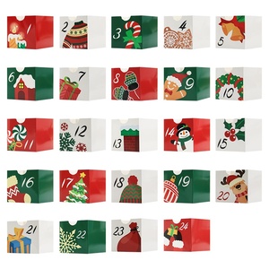 Cross-Biên Giới Mới 1-24 Giáng Sinh <span class=keywords><strong>Advent</strong></span> Lịch Phù Hợp Với Tráng Giấy Vuông Kẹo Cổ Phiếu Cho Gifting Bao Bì Cứng Nhắc Dập Nổi - Product Image 4