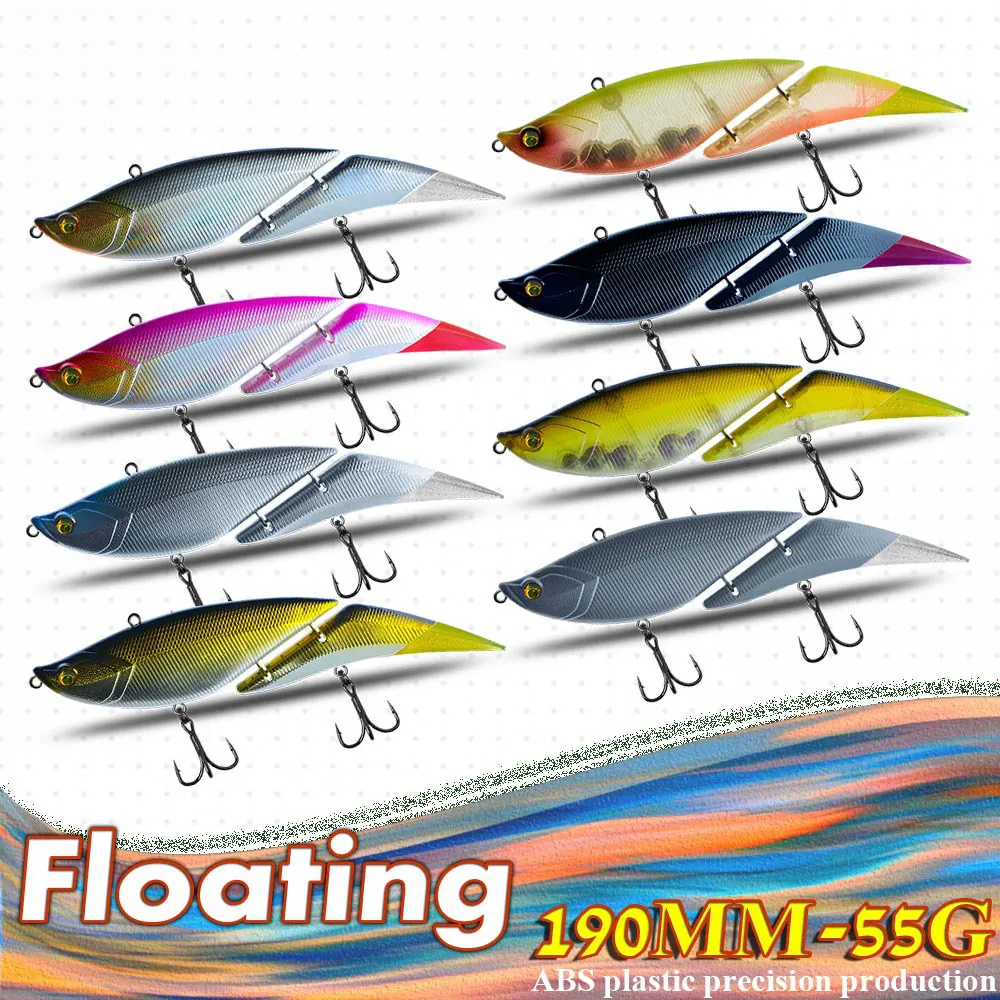 190mm 55g flotante pesca Wobbler articulado señuelo plástico lápiz señuelo artificial cebo duro mar pesca señuelo stickbait