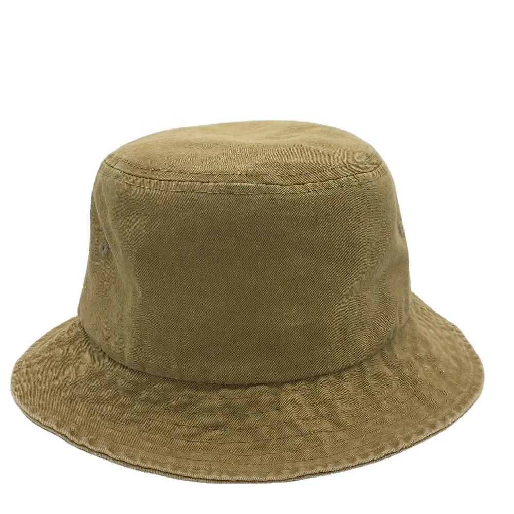 Vente en gros de chapeaux seau 100% coton lavés à l'acide vintage de haute qualité