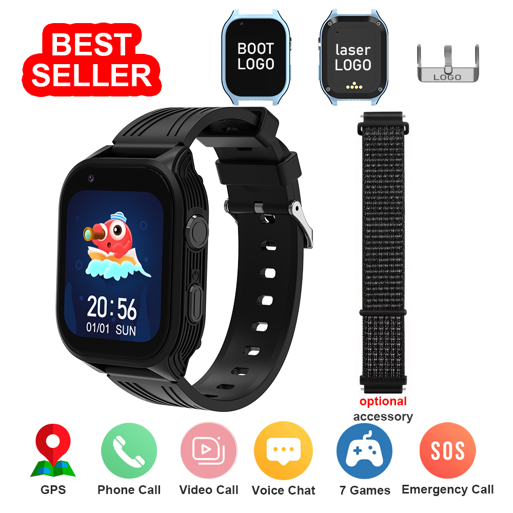 Reloj negro con correa adicional.