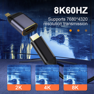 适用于MacBook的在线USB C型至高清电视兼容8K @ 60Hz 48gbps迷你DP适配器1080P高清视频扩展适配器 - Product Image 4