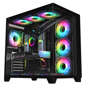 La más nueva caja de PC para juegos ATX, chasis de gabinete de servidor de CPU para computadora para escritorio con Panel de acero de vidrio templado - Product Image 1