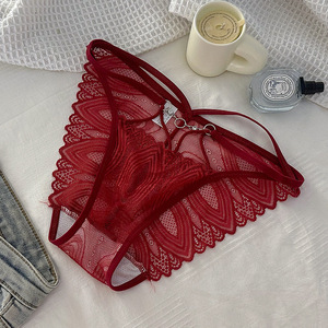 Wholesale Women Sexy Lace Hollow <strong>G</strong>-<strong>string</strong> Romantic <strong>V</strong>-<strong>string</strong> Panties Free Size Ladies Sexy Underwear