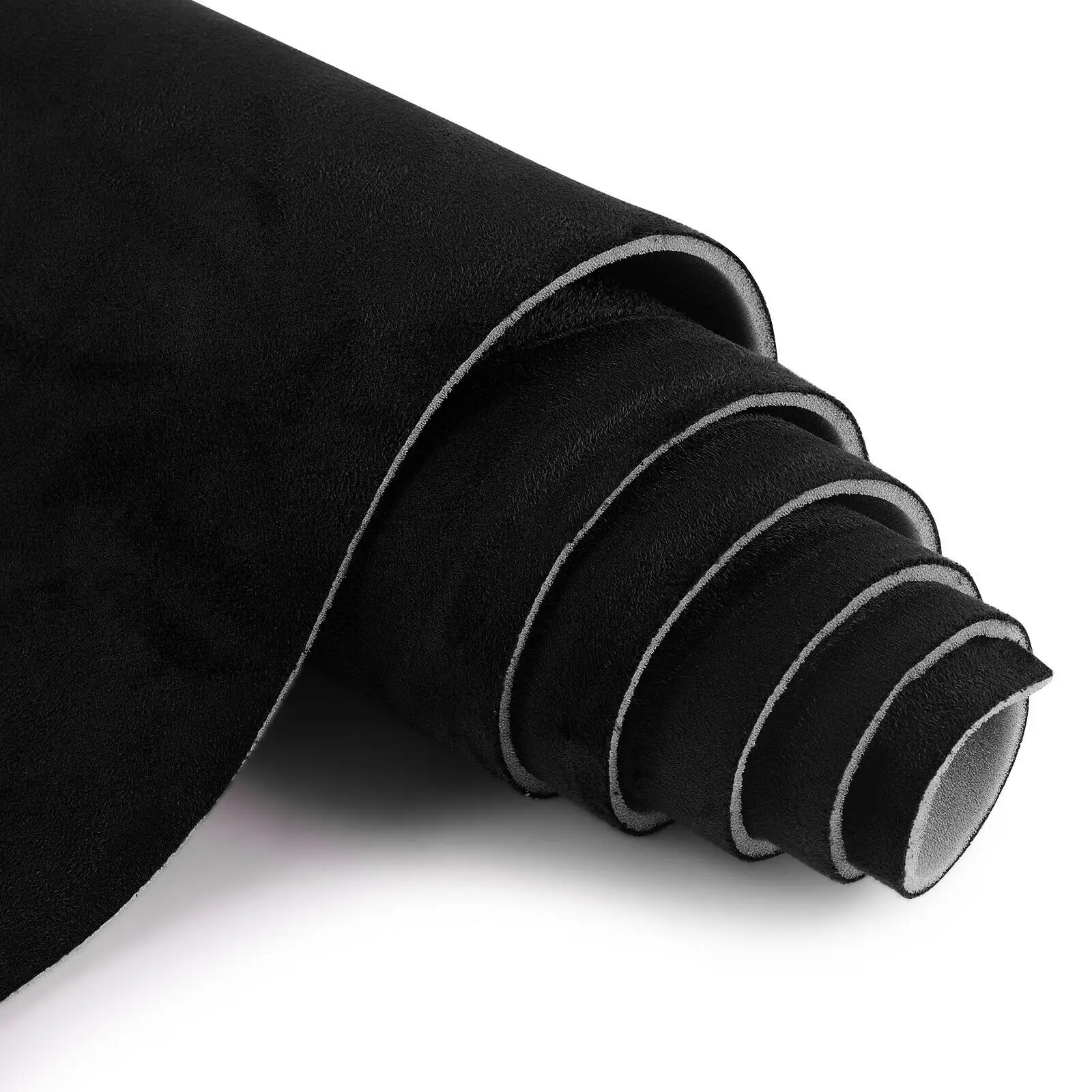 Tela de ante elástica para tapicería Interior de coche, accesorio para tapicería, color negro