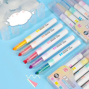 WQN-resaltador de Color personalizado para estudiantes, juego de 10 colores, para oficina y escuela, rotulador de plástico artesanal - Product Image 4