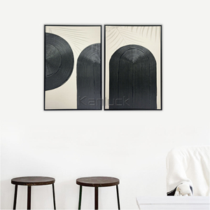 Bộ 2 100% Sơn Tay 3D Độ Dày Hiện Đại Trừu Tượng Canvas Vẽ Tranh Nghệ Thuật Với Khung Cho Tường Trang Trí - Product Image 3