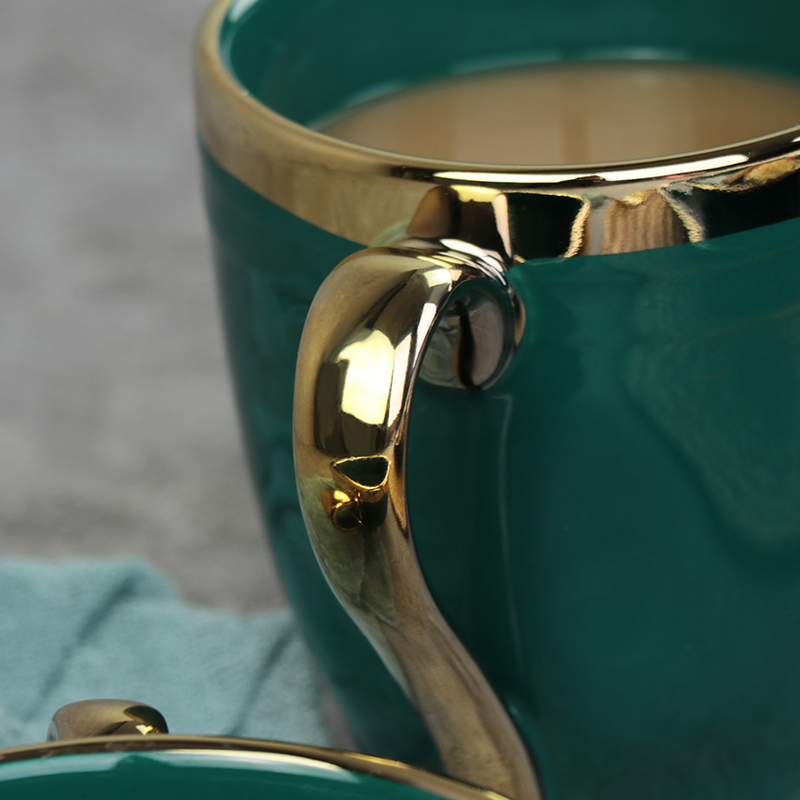 Gold rim watermugs wholesale ceramic coffer tea cup mugs with logo