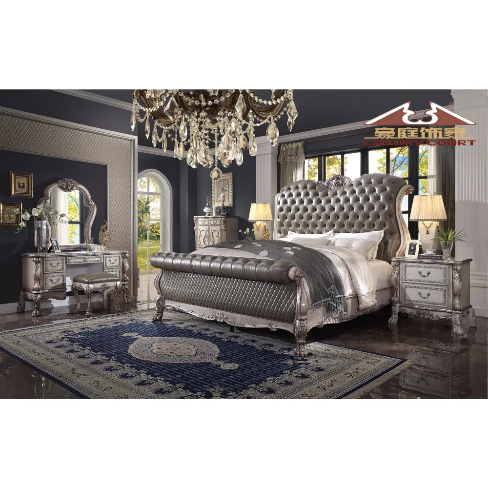 Sampic — ensemble de chambre à coucher King classique, meuble de luxe de Style européen, promo, Royal