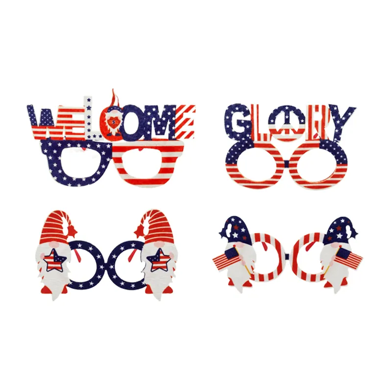 Gafas del Día DE LA Independencia Americana EE. UU. 4 de julio de 2024 Fiesta DIY Día Nacional de EE. UU. Accesorios para fotos Bandera marcos de anteojos