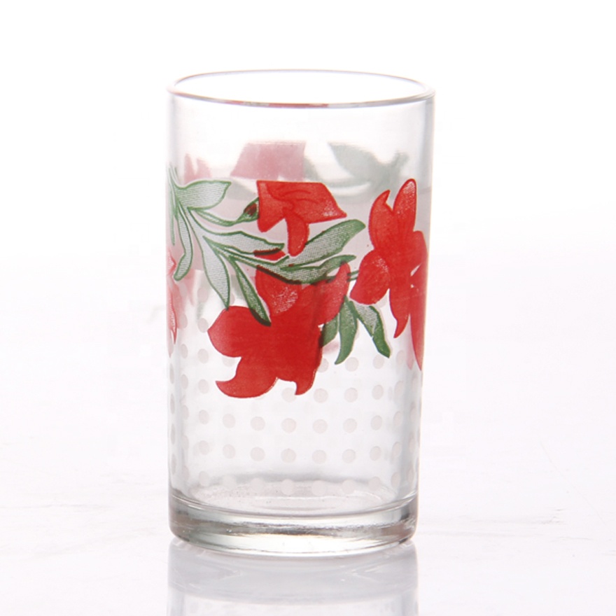 Africa Latin America markets popular highball glass cups 10oz cylinder round shape hot and cold drinks tumbler with printing