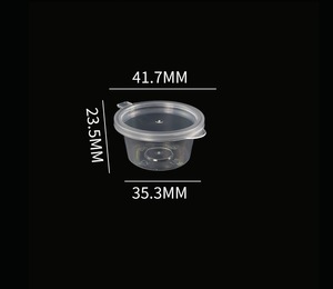 Toptan <span class=keywords><strong>1oz</strong></span> temizle tek kullanımlık sos gıda kupası konteyner kapaklı plastik tedarikçisi