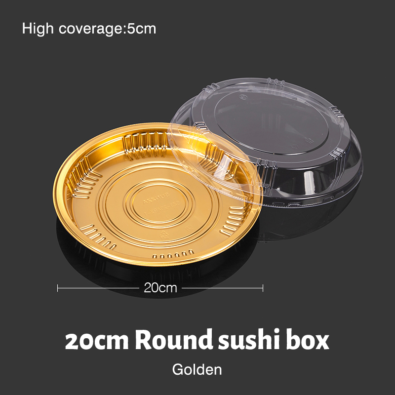 20cm luxury gold sushi box with lid