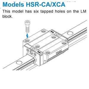 Guías lineales Agujeros roscados Bloque LM lateral Simplificar estructura Reducir tiempo de trabajo Aumentar precisión HSR65XCA - Product Image 2