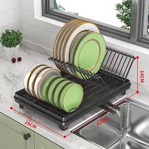 Pas geçirmez ev mutfak depolama küçük depolama rafları büyük kapasiteli çanak raf Drainboard ve döner emzik ile - Product Image 4