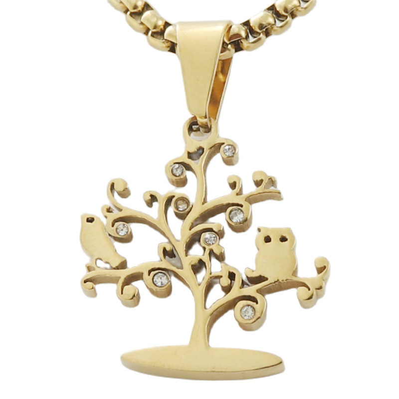 Pendentif en or avec une chaîne de perles carrées de 3,0*60 cm
