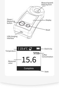 جهاز اختبار وظائف مقهى BRIX وatc رقمي محمول باليد لاختبار بار مقهى تركيز حبوب القهوة - Product Image 2