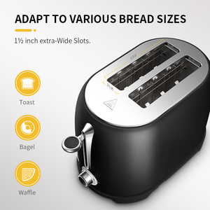 Tostadora Extra ancha con botón de Control, máquina de pan automática para cocina, Dos rebanadas - Product Image 3
