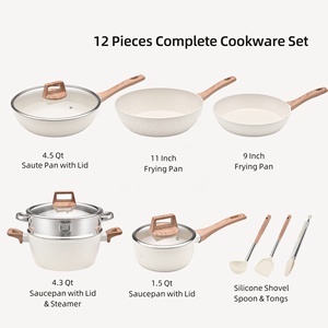 Hot bán <span class=keywords><strong>Cookware</strong></span> Set nấu ăn nồi Set không dính chậu Chảo Bakelite xử lý cảm ứng dưới cho nhà nấu ăn - Product Image 2