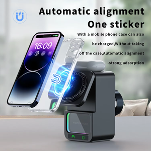 2024 nuevo altavoz Bluetooth de carga inalámbrica multifuncional 5 en 1 portátil RGB LED iluminación micrófono batería fuente de alimentación - Product Image 5