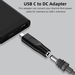 USB C to DC 5521 5.5x 2.1mm女性用アダプターStarlinkミニDC電源ケーブルコネクタラップトップ20V/65W + タイプC PDソース - Product Image 3