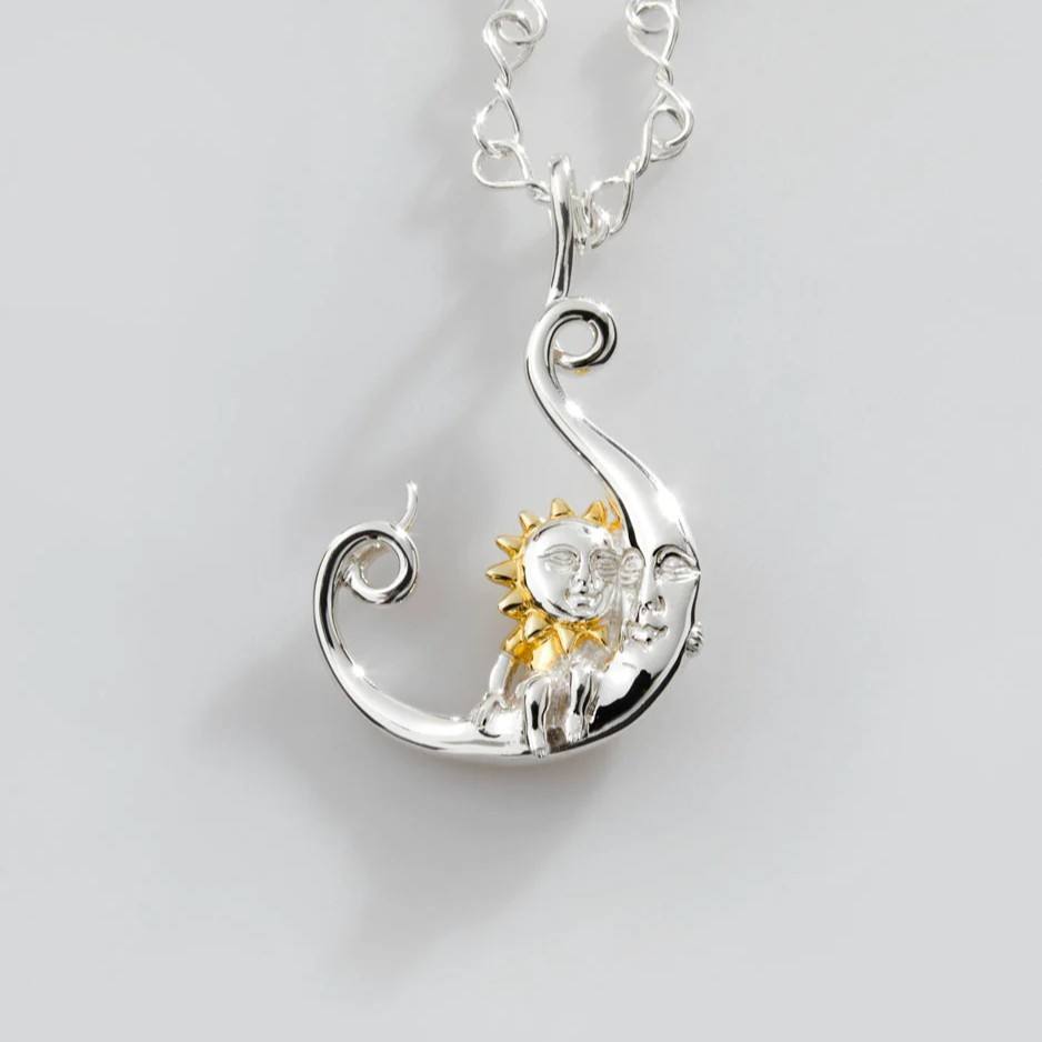 Collier compagnon soleil et lune