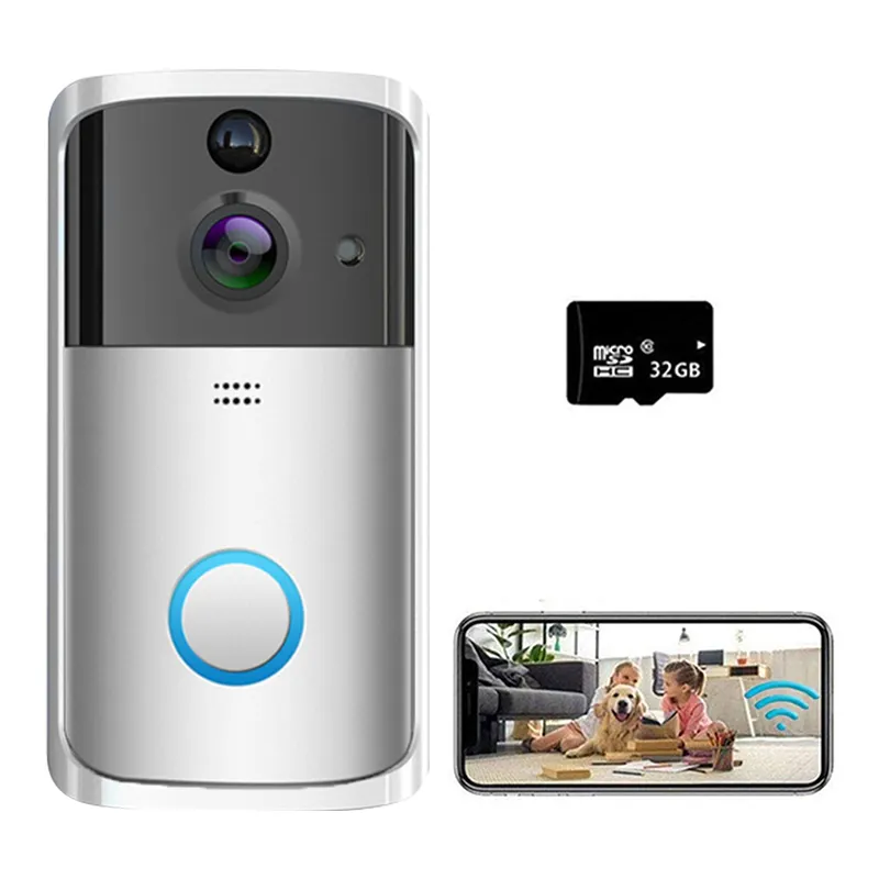 Kablosuz kapı kamera zil Video kapı zili Wifi akıllı ev kapı zili kamera Villa Alarm HD Video kapı zili interkom daire