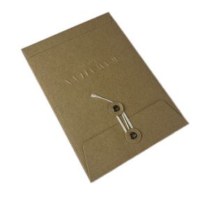 Benutzer definierte A5 A6 Kraft papier Dokument verpackung Umschlag Geprägtes Logo Luxus Braun Recycelt Umschlag mit Knopf und Schnur verschluss - Product Image 2