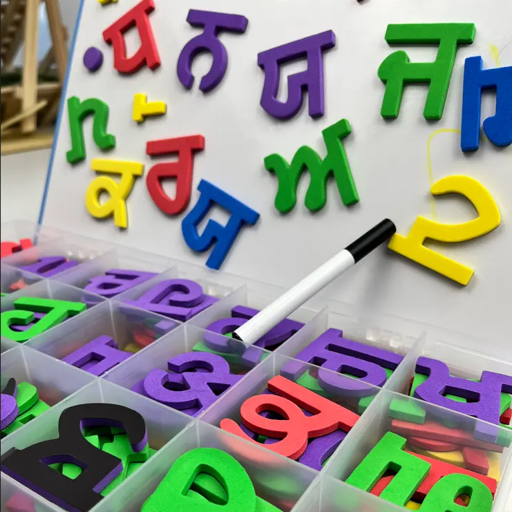 Brinquedos educativos montessori, punjabi, espuma, eva, letras magnéticas, ensino, jogo de audição, punjabi, alfabeto, outros brinquedos
